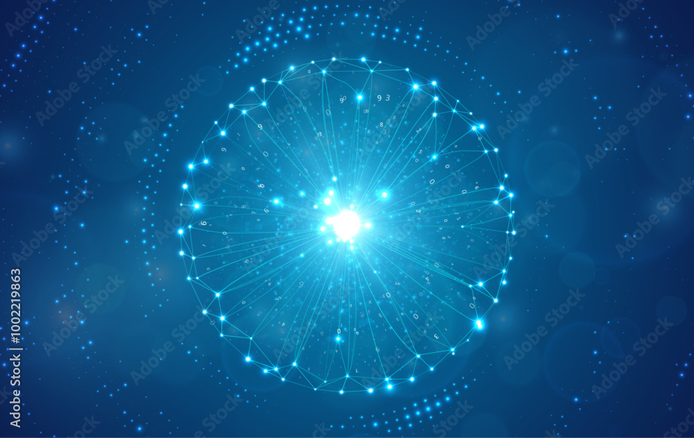 Poster abstract infographics visualization. big data code representation. futuristic network or business an