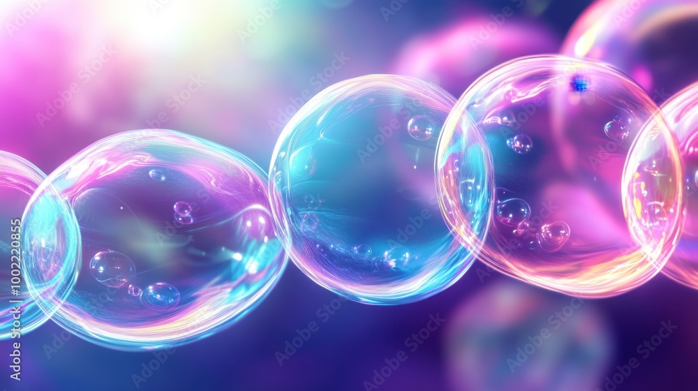 Poster lively abstract soap bubbles with dynamic swirling colors, adding vibrant energy to the background d