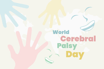 World cerebral palsy day poster illustration