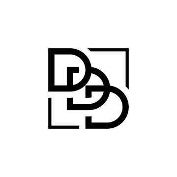 initial three letter ddd  square outline logo