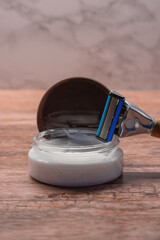 Natural Cosmetics: White Cream in Elegant Packaging.