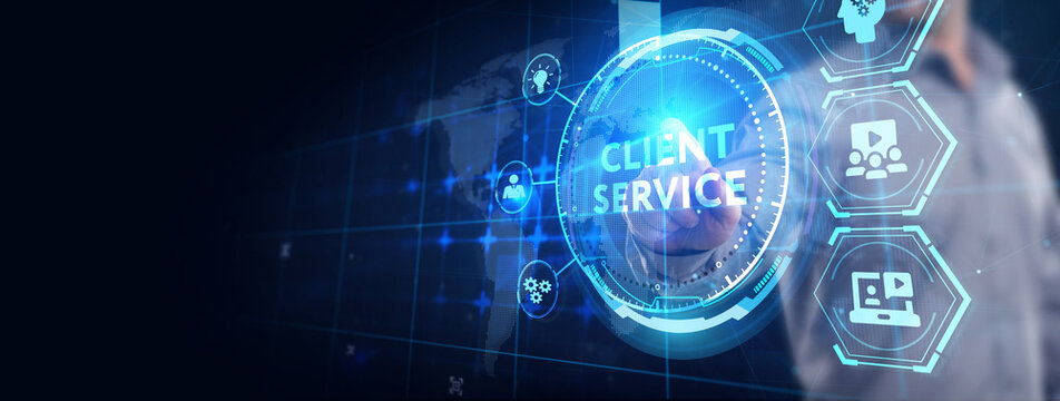 Business, Technology, Internet and network concept. Technical Support Center customer service.