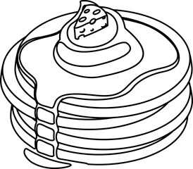 Pancake With Cheese Line Style