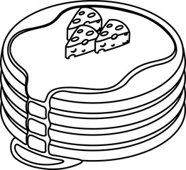 Pancake With Cheese Line Style
