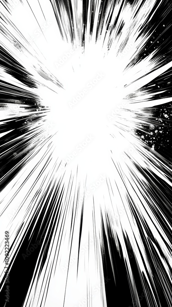 Aufkleber explosion effect with dynamic lines and white