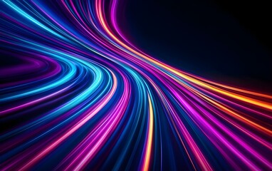 Radiant multicolored light streaks extending upward, creating a sense of infinite depth, vibrant and modern, electric color burst