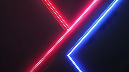 Fototapeta premium Radiant neon arrows progressing from red to blue, showcasing speed and digital direction, futuristic flow and motion