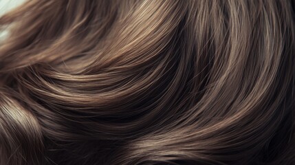 Naklejka premium Close-up of Wavy Brown Hair Strands