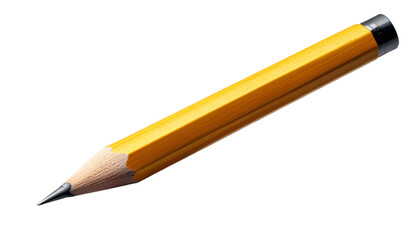 Yellow Pencil with Sharpened Lead Isolated on transparent Background