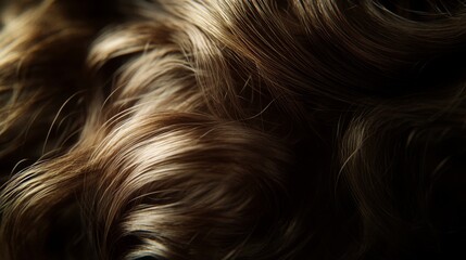 Naklejka premium A Close-Up Macro Photograph of Wavy Brown Hair