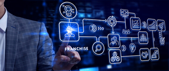 Franchise concept. Business, Technology, Internet and network concept.