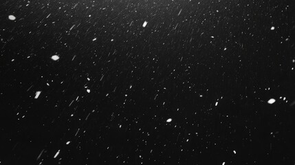 Slow Motion Snowfall on Black Background