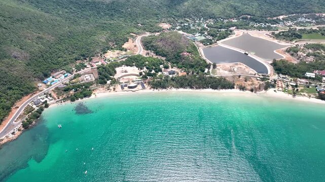 Coastal City Resorts In Con Dao National Park In Ba Ria - Vung Tau, Vietnam. Aerial Shot