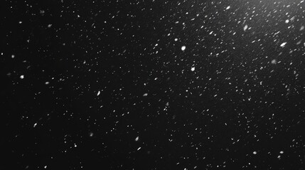 Obraz premium Slow Motion Snow Falling on Black Background