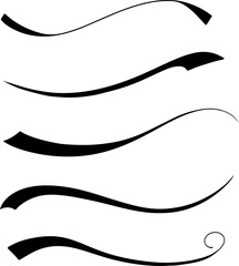  curved calligraphic line strip collection