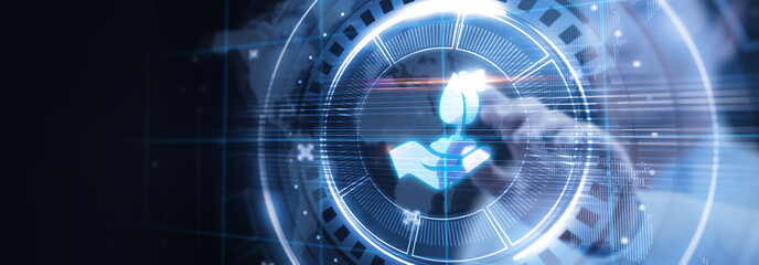 ESG Environmental Social Governance concept. Technology, Internet and network concept.