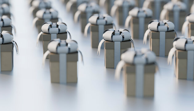 Gift box with tied bow