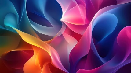 Obraz premium Sleek abstract forms bathed in bright, colorful gradients, offering a beautiful and modern design.