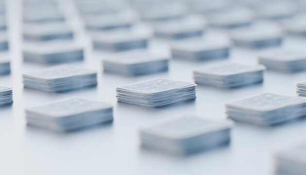 Leisure playing cards stacked on each other