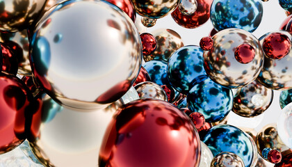 Colorful bubbles and shiny balls