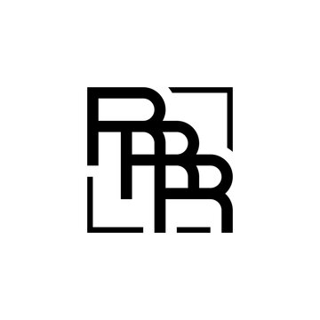 initial three letter rrr  square outline logo