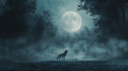 Wolf Howling at the Moon