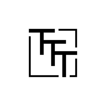 initial three letter ttt  square outline logo