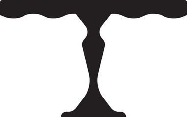 Wedding Tea Cake Platter, Isolated Stand Tray Silhouette. Retro Table Stand, Pedestal And Display Plate For Desserts, Sweet Food And Pastries. Serving Cake Display Platter, Tiered Stand