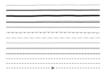 手書きのいろいろなタイトル線セット