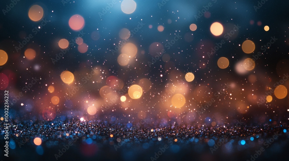 Poster colorful bokeh lights create a vibrant atmosphere in an artistic background setting
