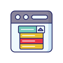Dropdown Menu vector icon stock illustration