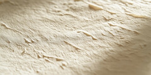 A close-up of textured, light-colored dough or pastry surface.