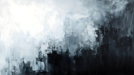 An abstract painting using monochromatic shades of gray with minimal highlights, illustrating a sense of isolation and melancholy.