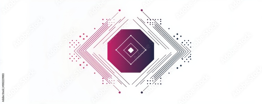 Aufkleber abstract logo design featuring geometric shapes in vibrant gradients on a white background, creating