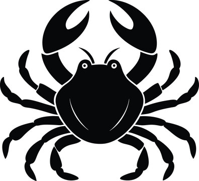 recommend clip art: Sea crab silhouette isolated on white background.
