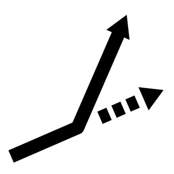 Break-even point, pivot, paradigm shift icon