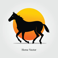 Silhouette flat Horse icon vector png