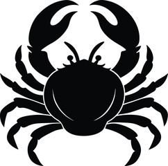 Sea crab silhouette isolated on white background.