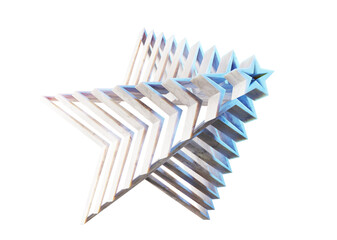 Complex star shaped layered structure with pastel gradient