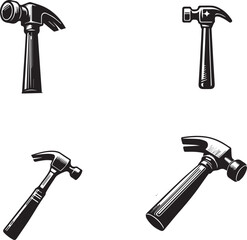 silhouette of clean hammer vector isolated on white background 