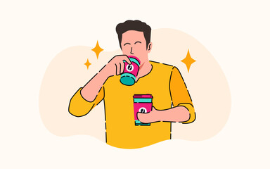 Flat illustration for International Coffee Day celebration