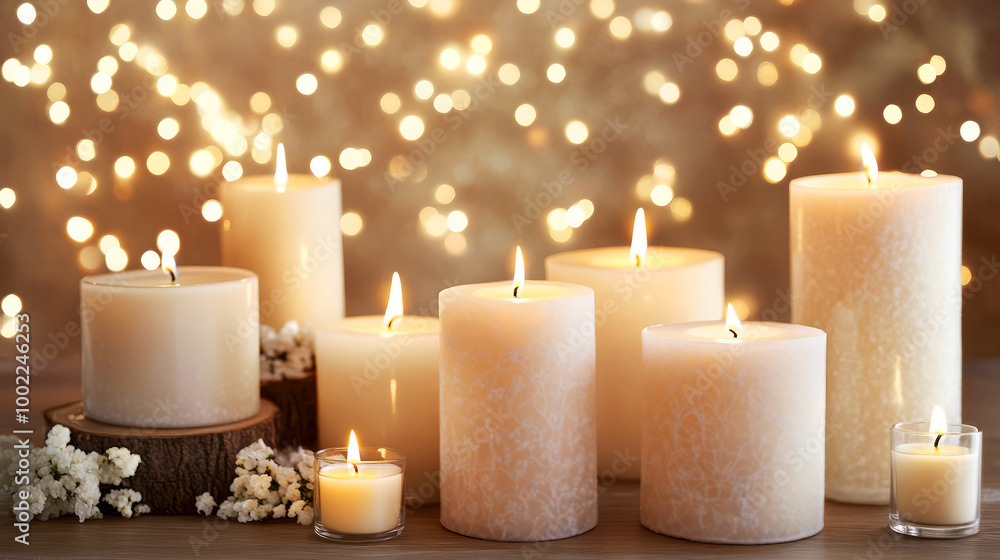 Poster collection of unique candles in various shapes and sizes