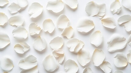   A group of white blossoms resting on a pristine background, featuring a solitary bloom atop the center of the petals