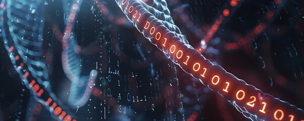 Luminescent DNA Strands Projecting Historical Data and Images DNA Data Storage Concept