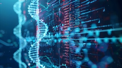 DNA Data Storage Concept with Visual Representation of Digital Data Transfer