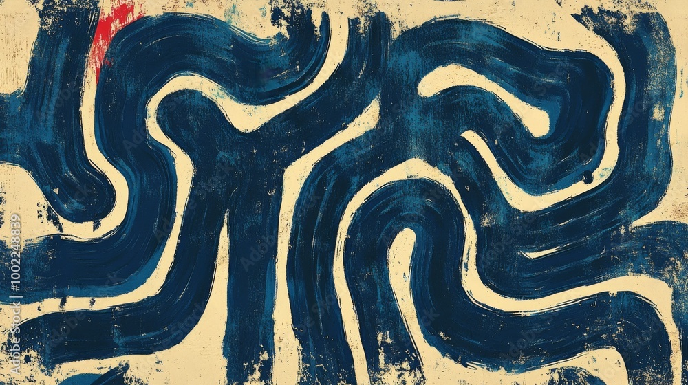 Aufkleber abstract blue wave pattern on textured background with varying line thickness
