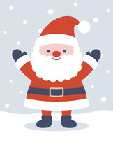 Christmas vector background with Santa Claus in snow for banners, cards, flyers, social media wallpapers, etc.