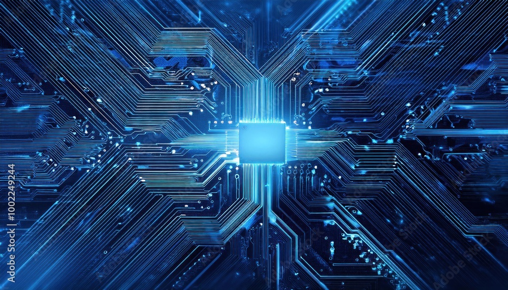Poster modern technology circuit board texture background design. quantum computer technologies