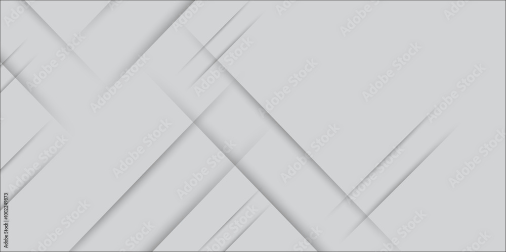 Poster abstract white background design with layers of textured white transparent material in triangle and 