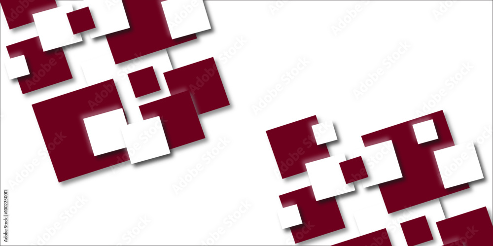 Poster modern white and red paper texture seamless abstract technology line rectangle background. decorativ